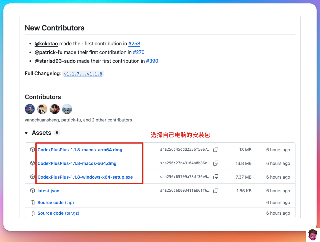Codex++ Releases 下载页